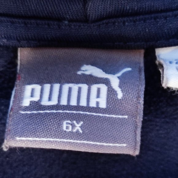 Puma zipp up hoodie navy-pink girl size 6X - Picture 4 of 4